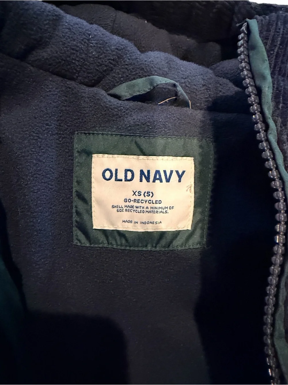 Old Navy GUC Kids Hooded Puffer Jacket in Green & Navy